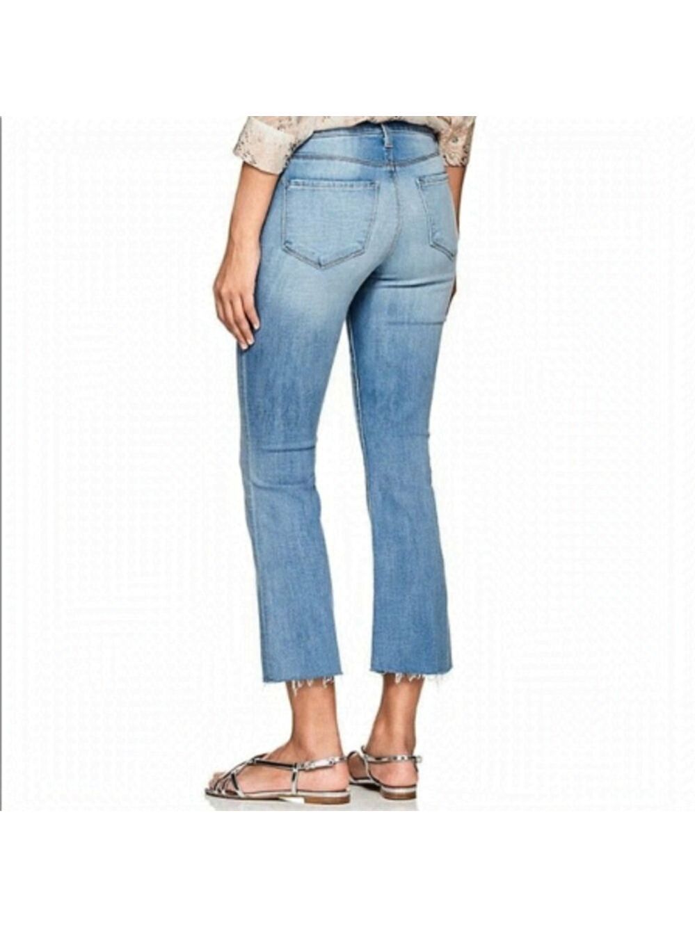 L’agence Sophia Lake Blue Cropped High Rise Flare Jeans Size 25
